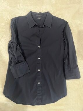 Theory Dark Navy Button-Down Shirt